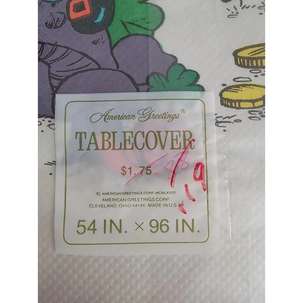 Vintage 1979 American Greetings St‎ Patricks Day Tablecover Leprechaun 54x96 NEW